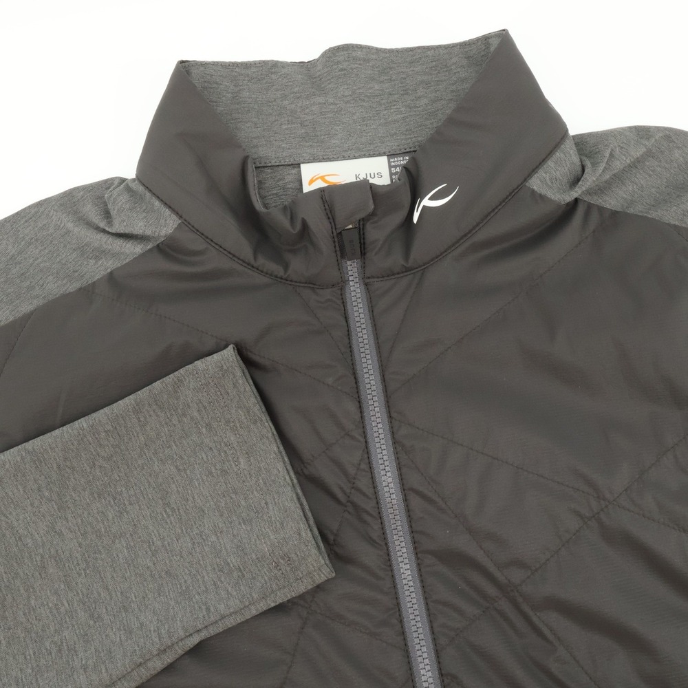 KJUS Men's Retention Jacket‎ XL Gray Black Quilted Athletic Zip Up Coat